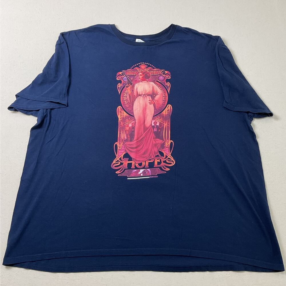 Star Wars Princess Leia Delta Ringspun Graphic Tee Blue Adult 3XL